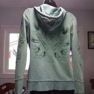 Vertigo Paris Fleur de Lys Hoodie in moss green size Medium
